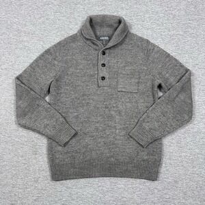 Bonobos Sweater Mens Small Slim Fit Gray Alpaca Wool Blend Shawl Collar Preppy
